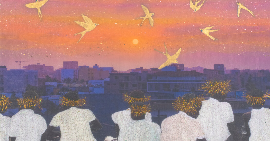 Bu Joana Choumali Çalışmasında, Rüya Gibi, Kırlangıç ​​​​Dolu Bir Gökyüzü